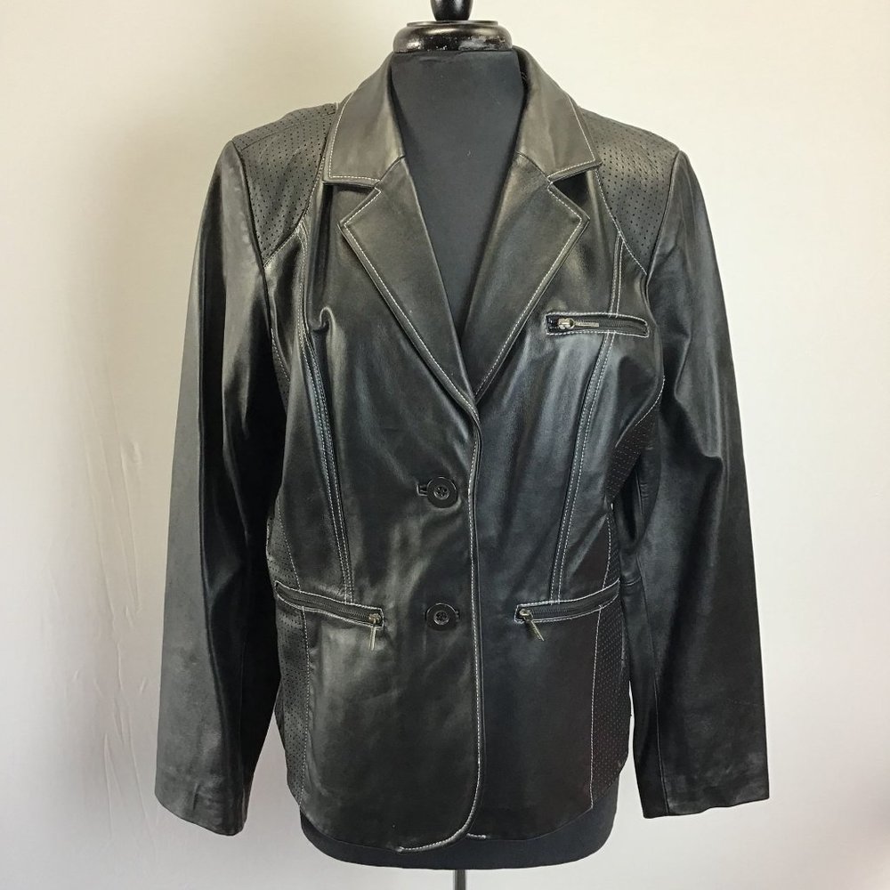 Biker Inspired Leather Blazer